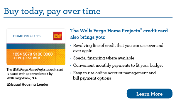 Wells Fargo Buy today, pay over time banner